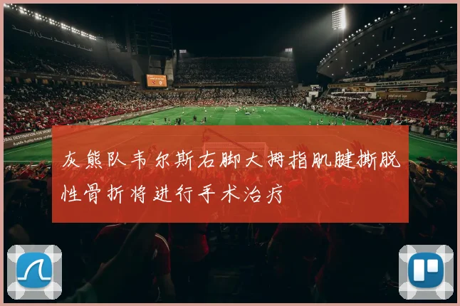 灰熊队韦尔斯右脚大拇指肌腱撕脱性骨折将进行手术治疗
